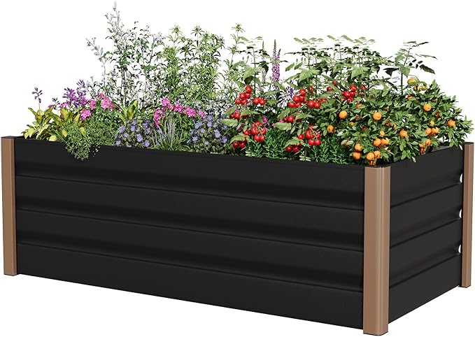 Garvee Large Aluminum Raised Garden Bed 6.5' x 2.5' x 16", Open-Bottom Jumbo by Garvee
