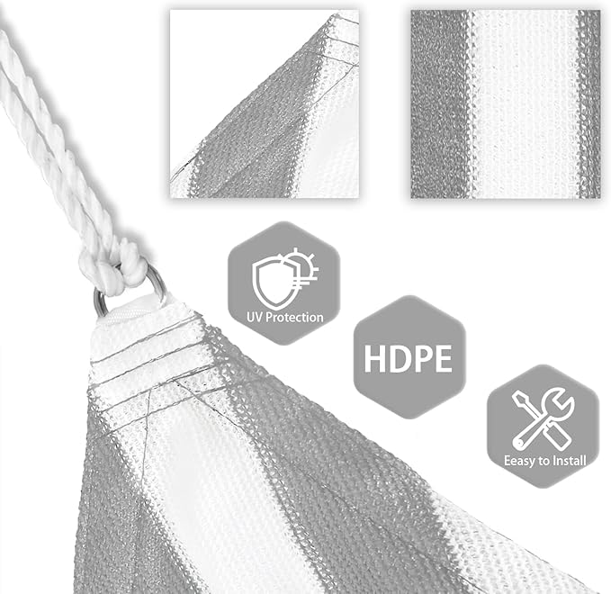 Patio Paradise 13' x 13' x 13' Sun Shade Sail Triangle Canopy Shade Cloth - Image 3