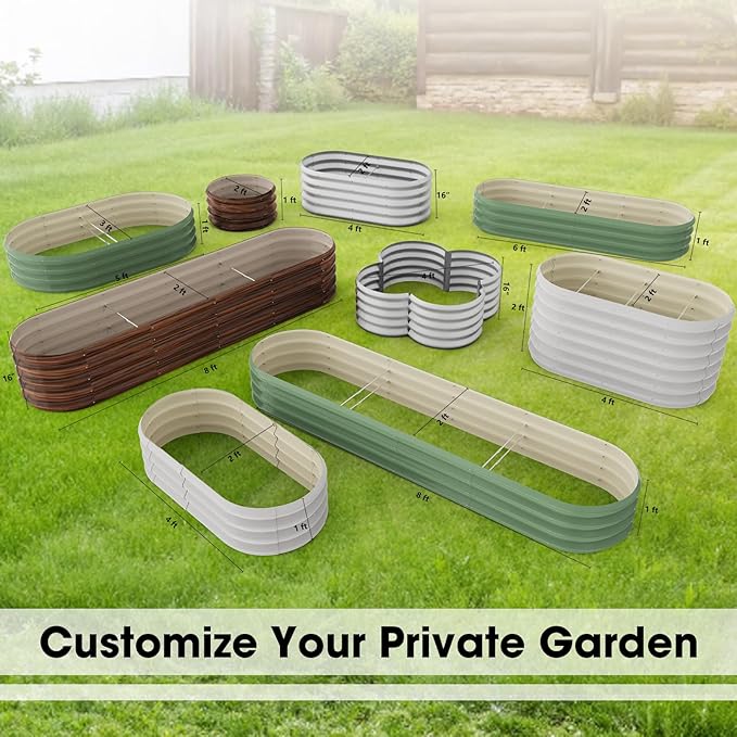 2x2x1ft Round Galvanized Raised Garden Bed Outdoor Metal Planter Box Raised Beds - Image 6