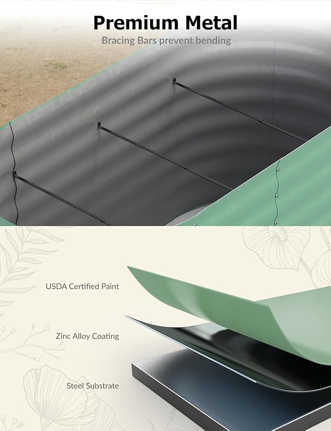 GarveeLife 2 Pcs Raised Garden Beds Outdoor 8x2x1.5 ft - Image 5