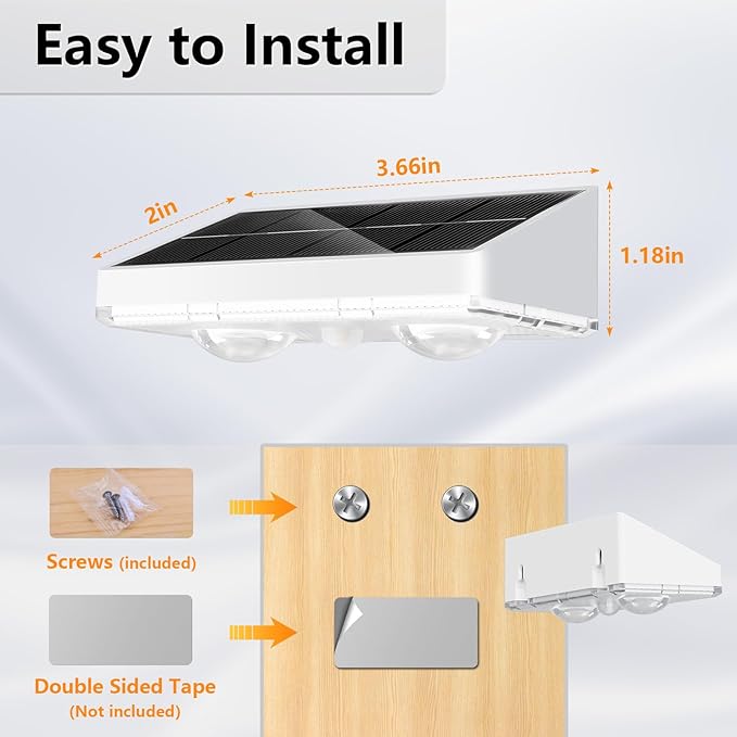 NIORSUN Solar Fence Lights, 8 Pack Solars Deck Light, Warm White Color - Image 6