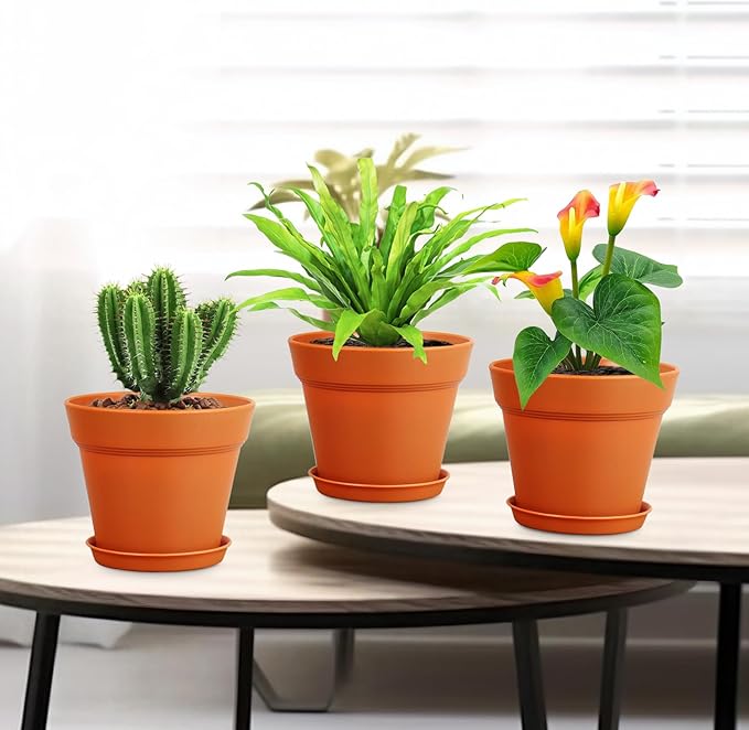 4 inch Small Plastic Nursery Pots, 16 Pack Plant Pots - Image 7