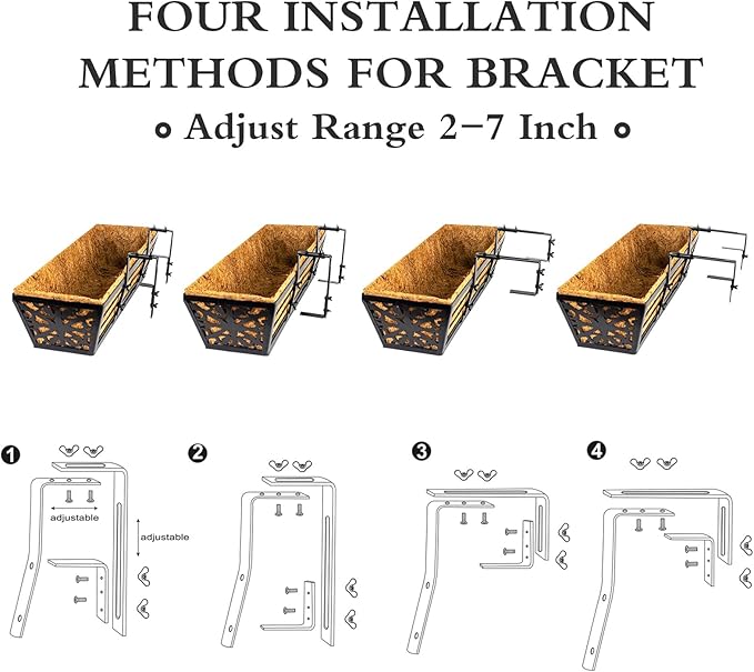 4 Pack 30 Inch Window Boxes Planters Railing Planter Box - Image 3