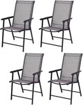 Giantex Set of 4 Folding Patio Chairs, Outdoor Portable Dining Chairs by Giantex