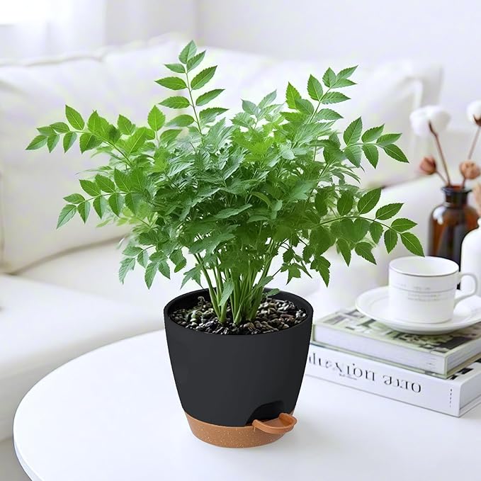 6-Pack Plant Pots with Drainage 5 Inch, Self Watering Pots - Image 6