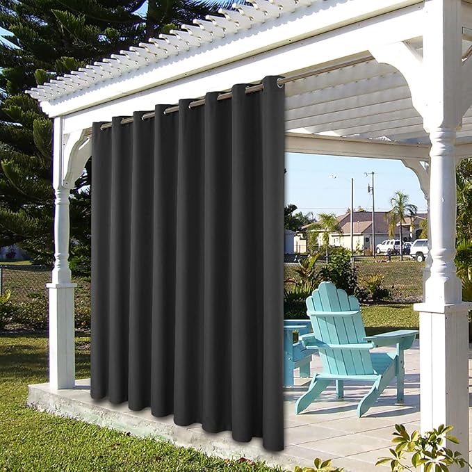 BONZER Outdoor Curtains for Patio Waterproof Thick Privacy Wide Grommet Light - Image 7