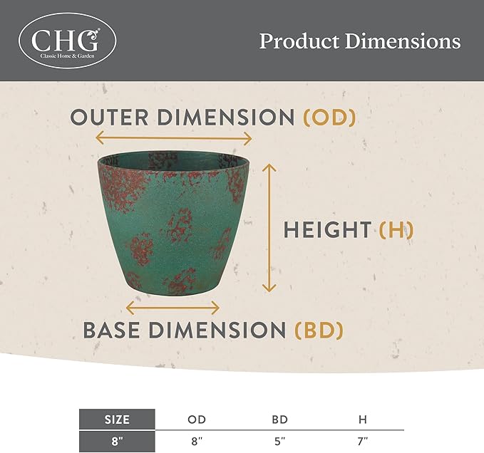 Classic Home and Garden Premiere Collection Planter Vogue, Patina Copper - Image 5