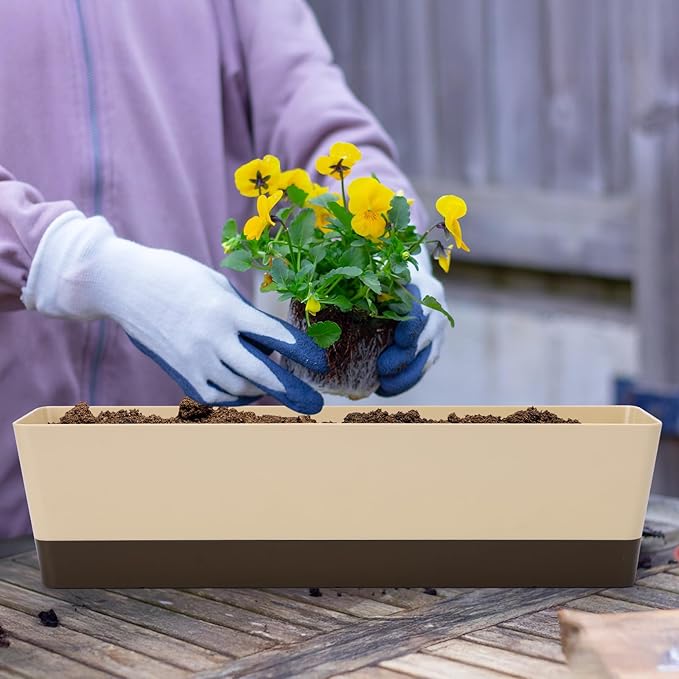 Suream Window Box Herb Planters, 3 Pack 16 x3.8 Inch Indoor Rectangle Succulent - Image 5