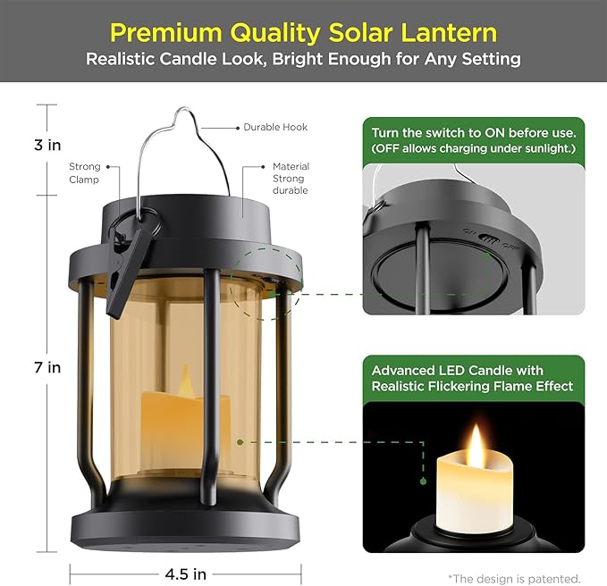 Solar Lantern Outdoor & Indoor Use – Hanging Solar Lights - Image 2