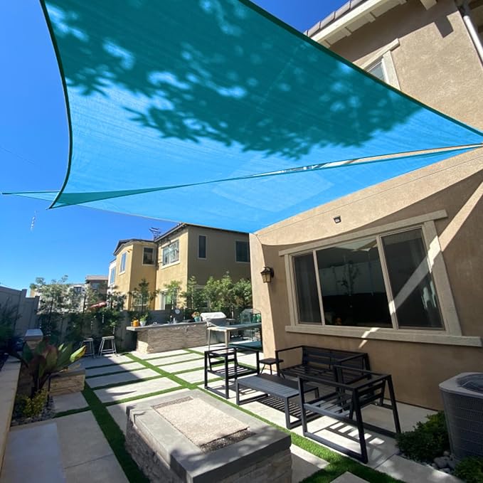 SUNLAX Sun Shade Sail 16' x 21' x 26.4' Turquoise Blue Rectangle Canopy Sail by SUNLAX