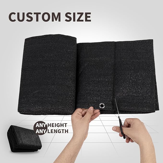 LOVE STORY Custom Size 3'x2' Black Balcony Privacy Screen, UV Block Privacy - Image 2