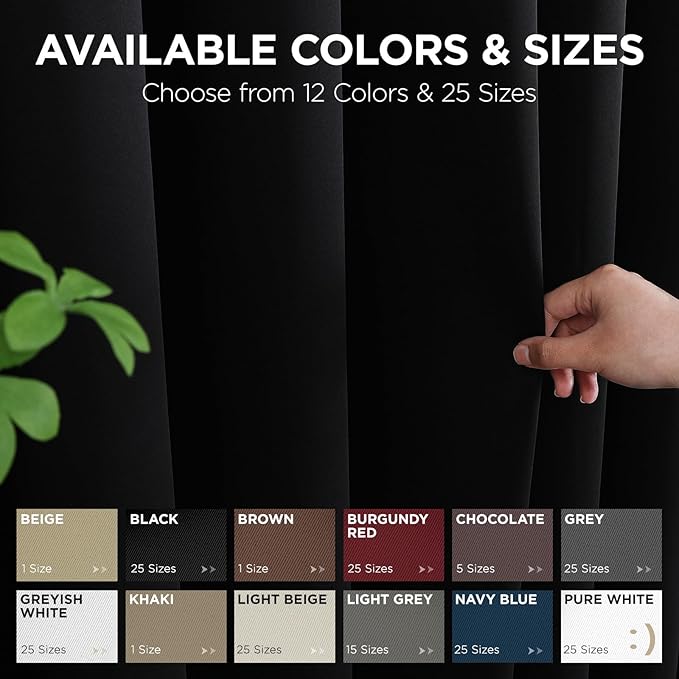 Joydeco Blackout Patio Sliding Door Curtains 84 Inches Long, Grommet Privacy - Image 9