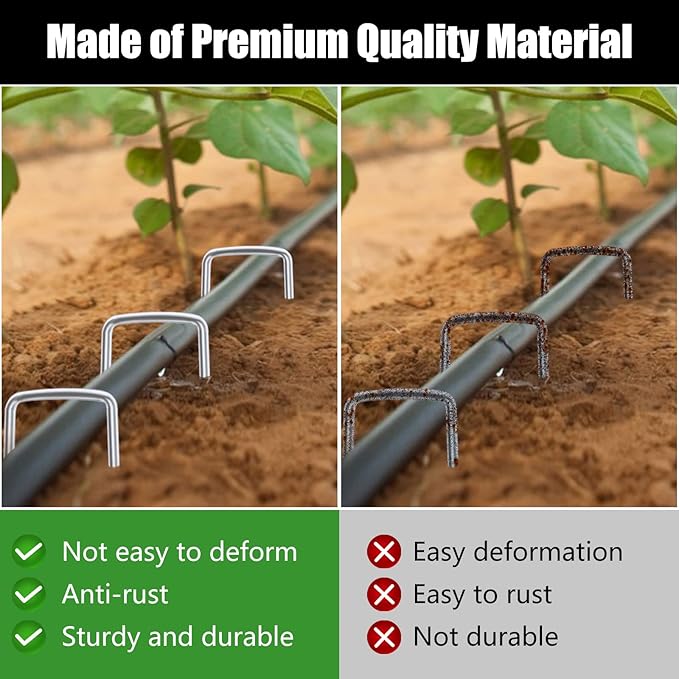 FEED GARDEN 12 Inch 100 Pack Galvanized Landscape Staples 11 Gauge Anti-Rust - Image 6