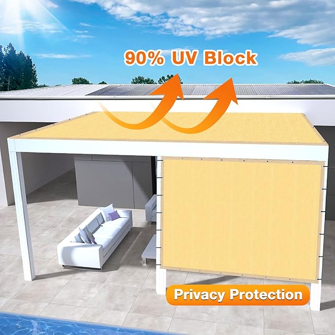 Artpuch Outdoor Pergola Shade Cover 13x13 FT Sun Shade Cloth - Image 3