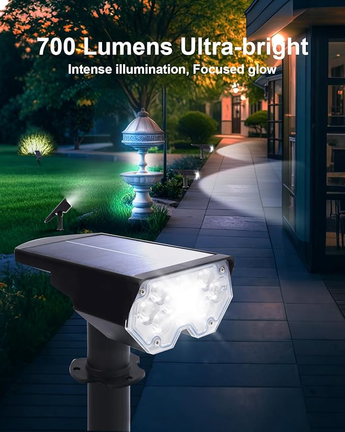 6 Pack Solar Powered Outdoor Spot Lights Outside Waterproof 20 LEDs Landscape - Image 2