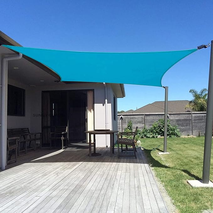 SUNNY GUARD Custom Size 15'x25' Rectangle Turquoise Blue UV Block Sunshade by SUNNYGUARD