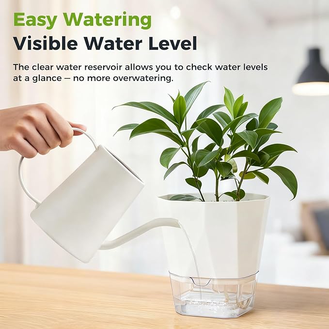 6 Pack Self Watering Plant Pots 6 Inches Self-Watering Planters - Image 9
