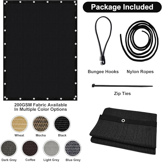 Artpuch 90% Sun Shade Cloth, 5 x 8 FT Pergola Shade Cover Canopy - Image 7