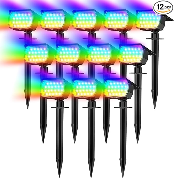 Solar Spot Lights Outdoor Color Changing, Christmas Landscape Spotlights by WENATY