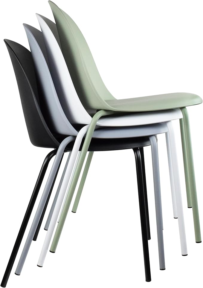 2xhome Modern Stackable Armless Dining Chair | Plastic Shell Seat - Image 8