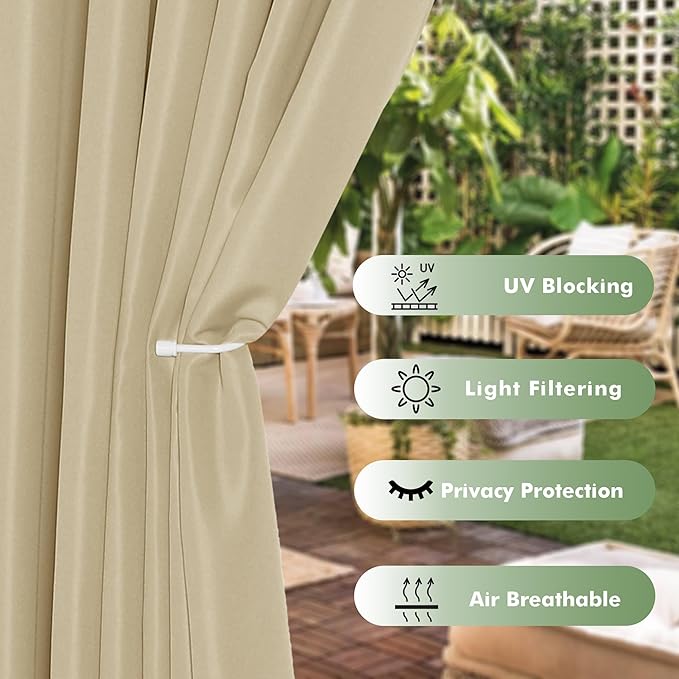 HolidayIdeas Waterproof Outdoor Curtains - Image 3