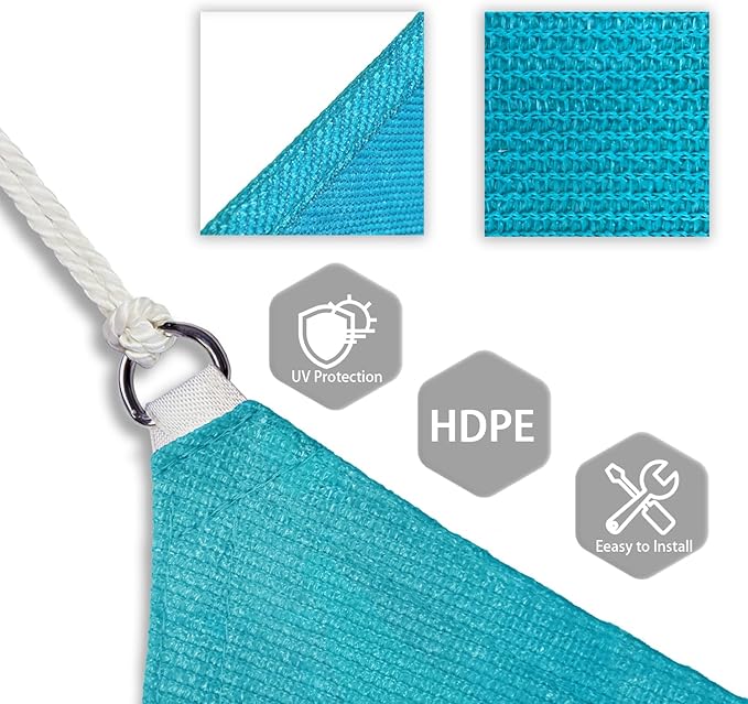 Patio Paradise 3' x 3' x 3' Sun Shade Sail Triangle Canopy Shade Cloth Fabric - Image 3
