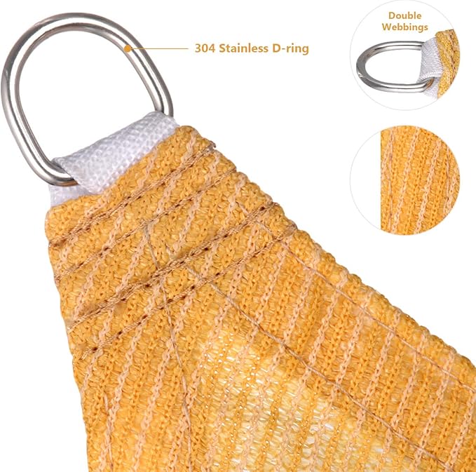 Eden's Decor Straight Flat-Edged Sun Shade Sail Rectangular 5' x 13' Wheat - Image 2