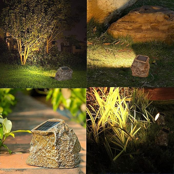 EiGreen 4 Pack Solar Garden Rock Lights Outdoor Decorative, 10 LED Waterproof - Image 8