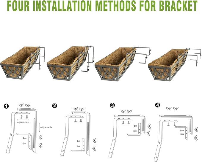 4 Pack 30 Inch Window Boxes Planters Railing Planter Box - Image 5