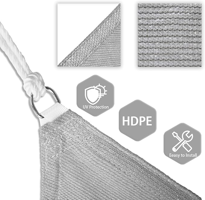 Patio Paradise 22' x 22' x 21'10" Sun Shade Sail Triangle Canopy, Permeable - Image 3