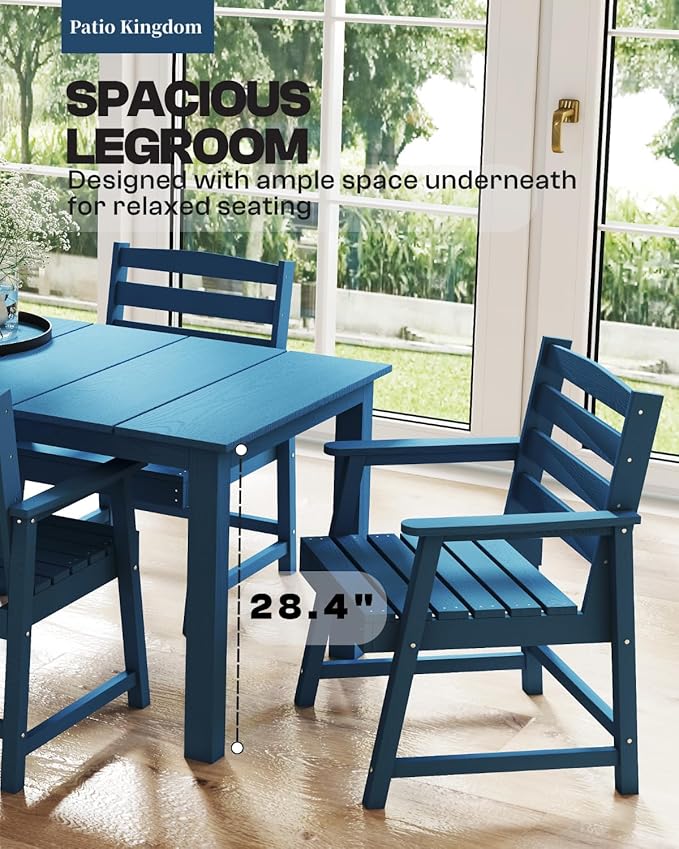 9-Piece Navy Blue Outdoor Dining Set - Image 7