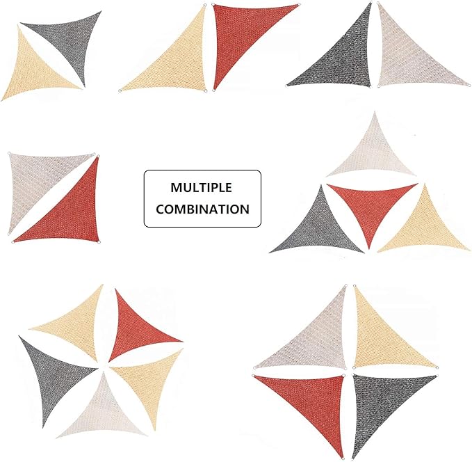 AsterOutdoor Sun Shade Sail Triangle 10' x 10' x 10' UV Block Canopy - Image 9