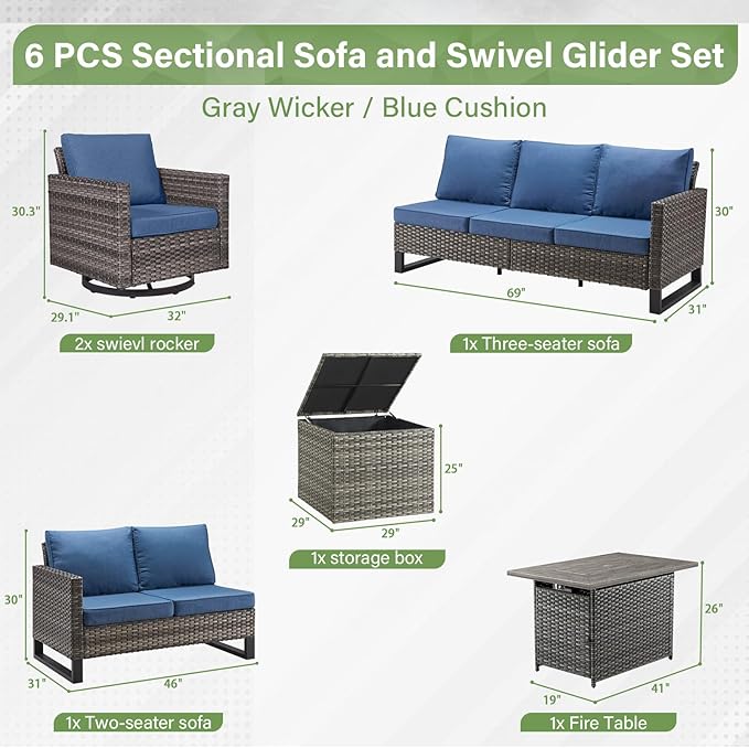 Belord 6-Piece Outdoor Sectional Furniture Set - Image 2