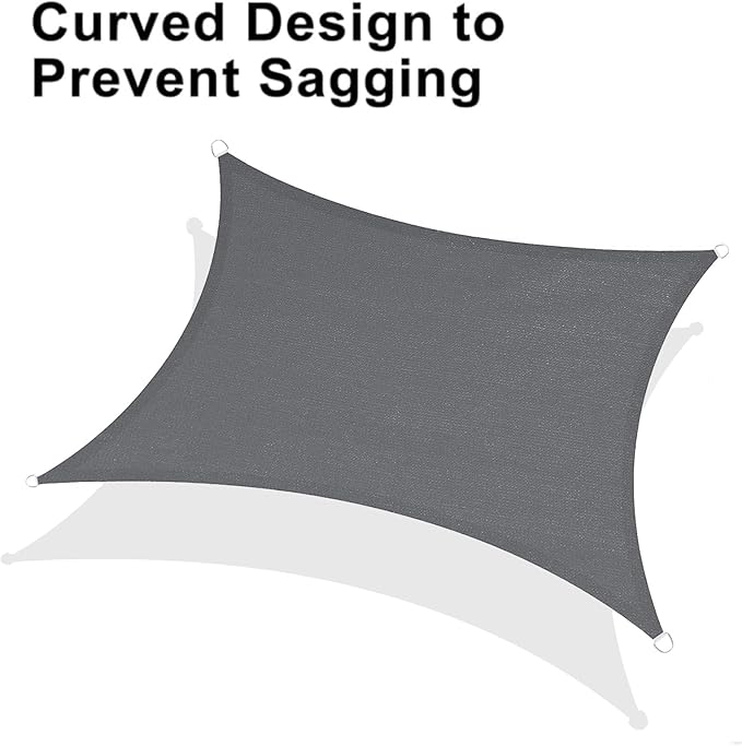 LOVE STORY Custom Size 10'x24' Dark Grey Sun Shade Sail Rectangle UV Block - Image 6