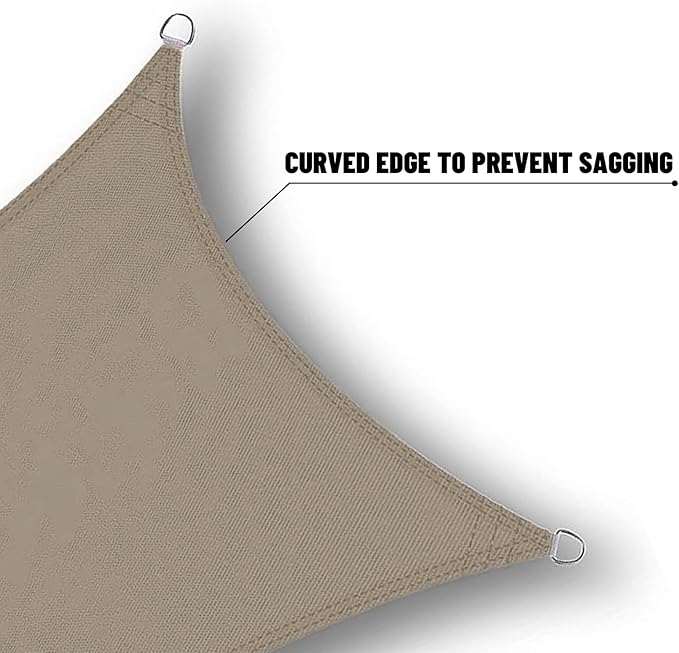 SUNNY GUARD Waterproof Sun Shade Sail 4' x 4' Taupe Rectangle UV Block Sunshade - Image 4