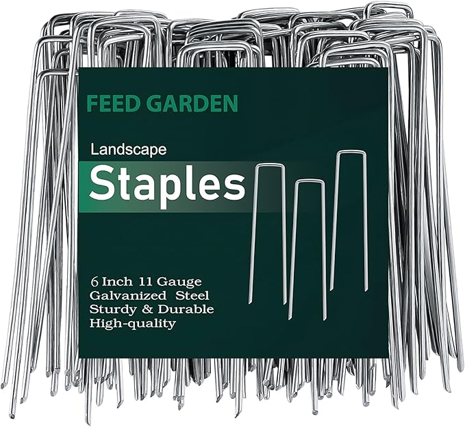 FEED GARDEN 6 Inch 50 Pack Hot-dip Galvanized Landscape Staples Plant Cover by FEEDGARDEN