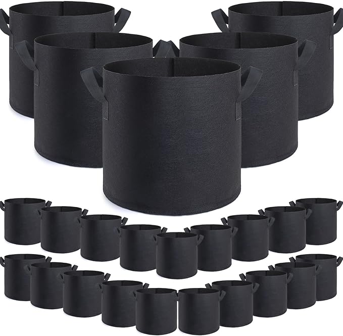 GROWTNT 1 Gallon Grow Bags 24 Pack, 1 Gallon Fabric Pots, Garden Bags to Grow by GROWTNTLLC
