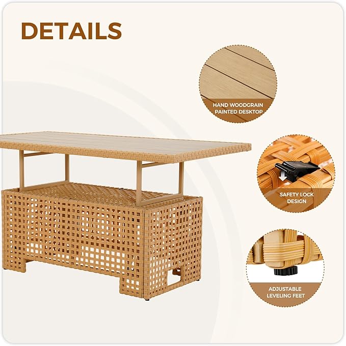 Grand patio 13-Piece Wicker Patio Furniture Set - Image 5