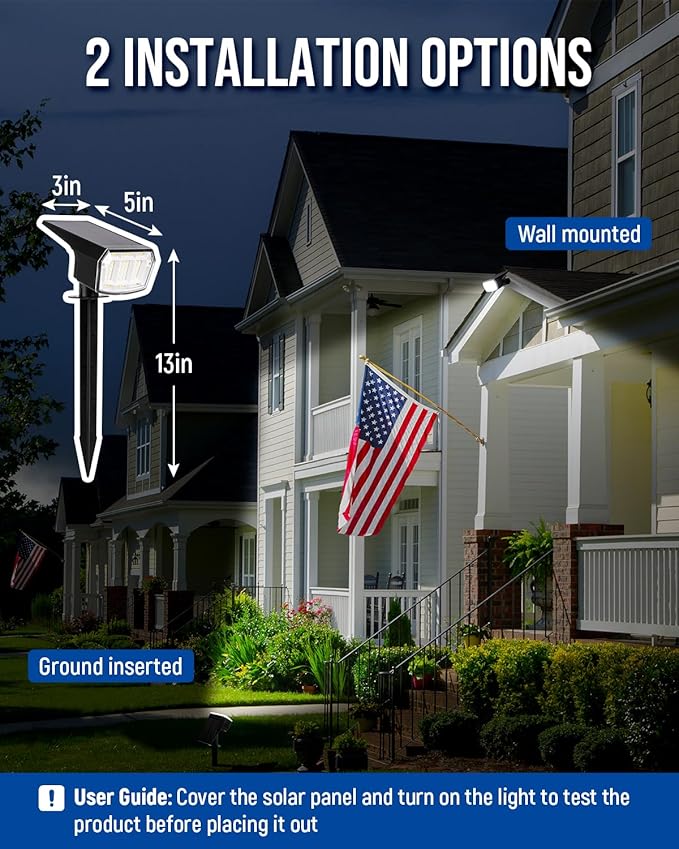 Solar Spot Lights Outdoor Waterproof 4 Pack IP65, 63 LED 3 Lighting Modes - Image 4