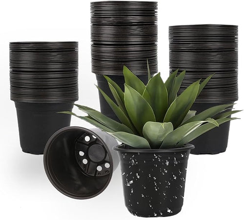 100 Packs 6 Inch Nursery Pots, 4 5 6 Inches Plastic Nursery Pots by TAQIXI