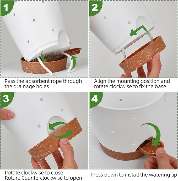 Orchid Pots with Holes, 6 Inch Self Watering Orchid Pot 3 Pack Plastic Plant - Image 4
