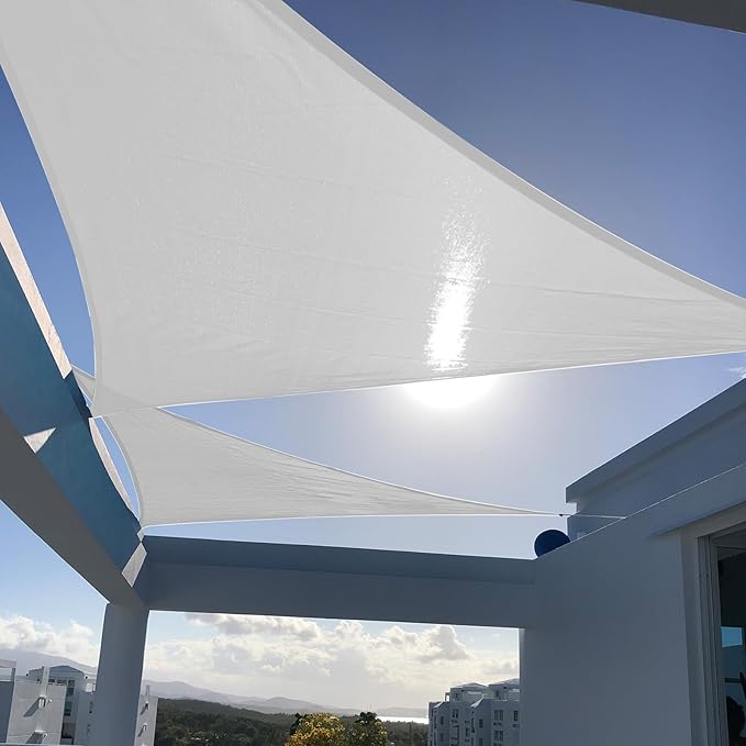 SUNNY GUARD Custom Size 6'x8'x10' Silver Grey Sun Shade Sail Right Triangle UV by SUNNYGUARD