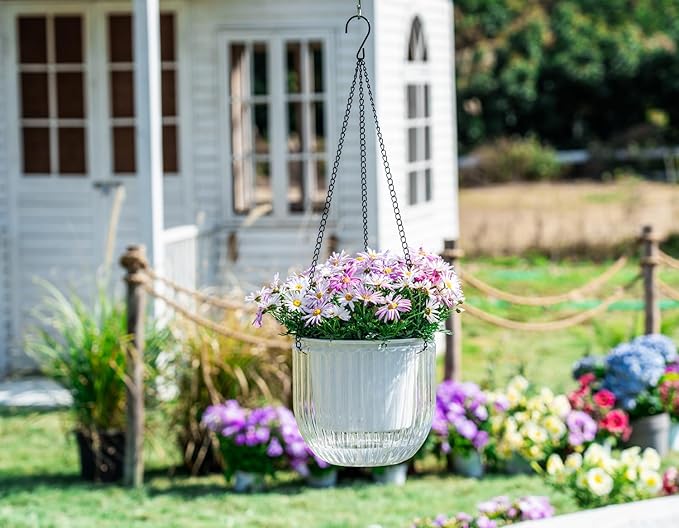 Melphoe 1 Pack Self Watering Hanging Planters Indoor Flower Pots, 8.3 Inch - Image 2
