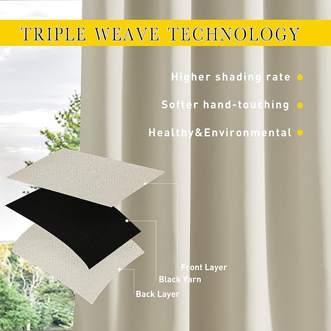 NICETOWN 2 Panels Weighted Outdoor Curtains - Image 5