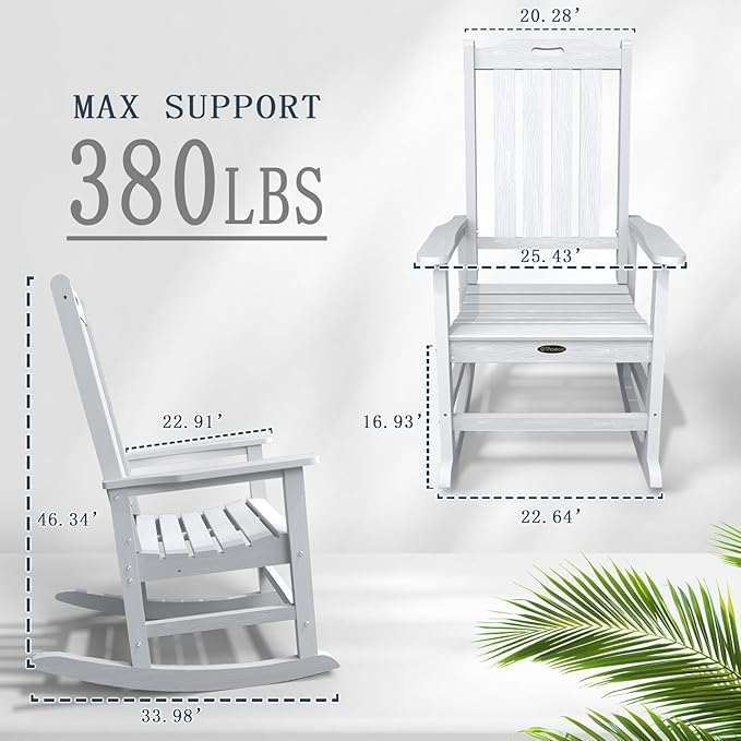 Oversized Rocking Chair Set of 2, Outdoor Rocking Chair - Image 3