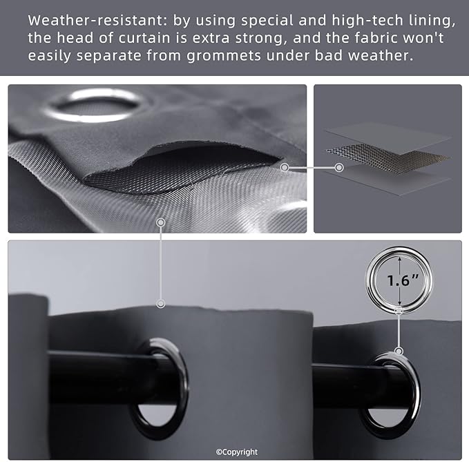 Outdoor Indoor Curtains W52 x L132 - Image 3