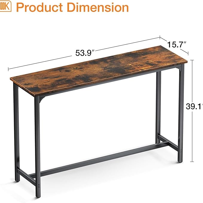 ODK 54 Inch Bar Table, Bar Height Pub Table, Counter Height Bar Table, - Image 3