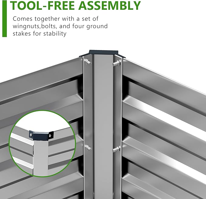2PCS 6x3x1ft Galvanized Raised Garden Bed Kit, Metal Planter Box - Image 5