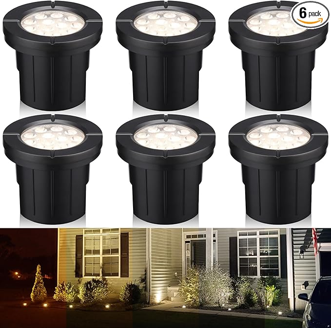LEONLITE Dia. 4 Inch 5CCT Well Lights Landscape LED In Ground, 5 Color by LEONLITE