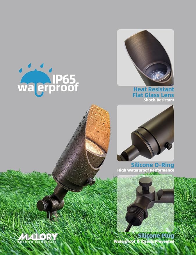 MALORY Brass Landscape Spotlight 1-Pack - Image 4